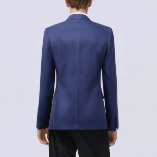 Classic blue slim fit business men's suit jacket
