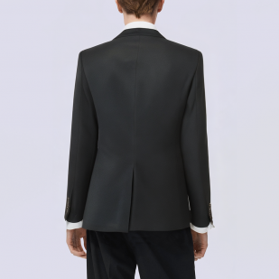 Classic black single breasted slim fit men's blazer