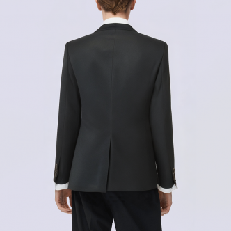 Classic black single breasted slim fit men's blazer