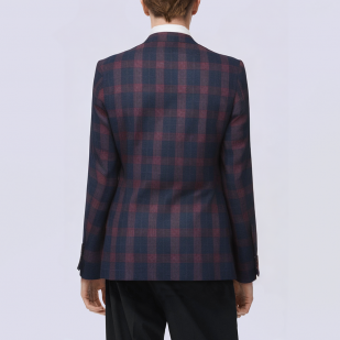 Men's classic check worsted wool blazer