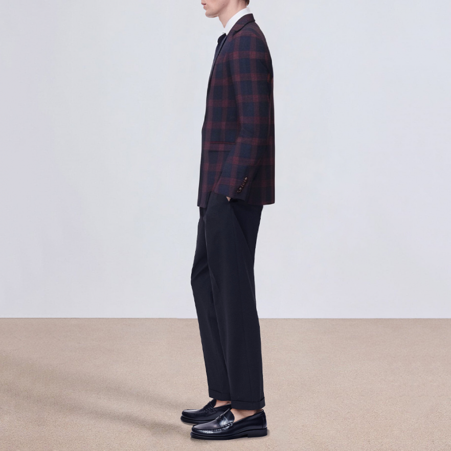 Men's classic check worsted wool blazer