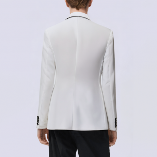 Breathable and elegant white men's suit jacket