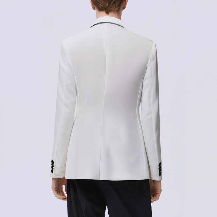 Breathable and elegant white men's suit jacket