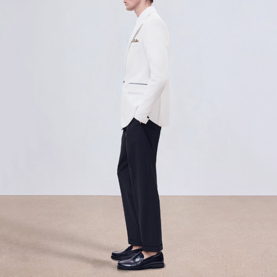 Breathable and elegant white men's suit jacket
