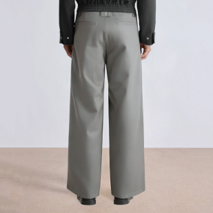 Four-way stretch pleated men's suit pants
