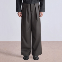 Brown oversized loose fit men's suit pants