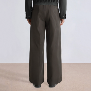 Brown oversized loose fit men's suit pants