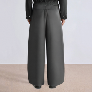 Grey high-end loose wide-leg men's suit pants
