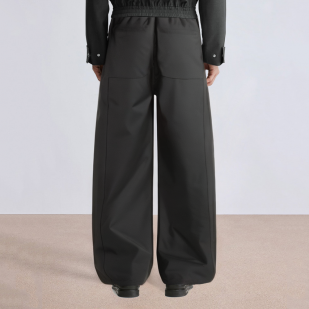 Mid-rise straight-leg draped men's suit trousers
