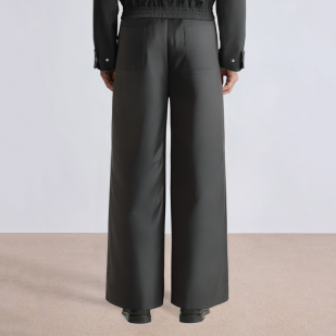Button straight drape men's suit pants