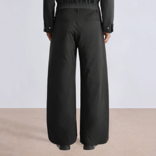 Men's wide-leg pleated detail suit trousers