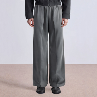 Premium drape straight-leg men's suit pants