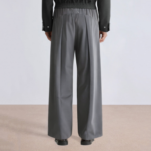 Premium drape straight-leg men's suit pants