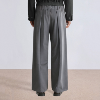 Premium drape straight-leg men's suit pants
