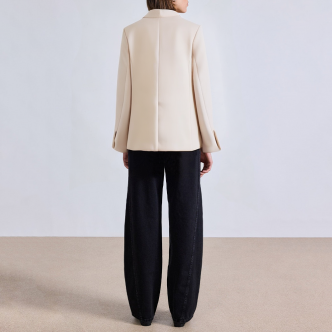 Breathable single button closure women's suit jacket