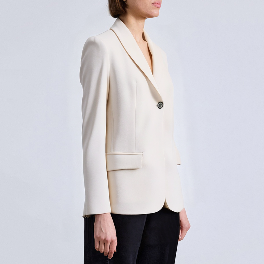 Breathable single button closure women's suit jacket