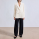 Beige slim fit women's suit jacket with belt