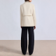 Beige slim fit women's suit jacket with belt