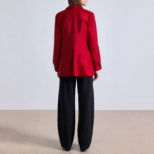 Velvet single button slim fit women's blazer