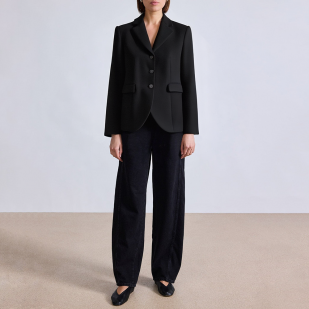 Fashion front button satin women's blazer