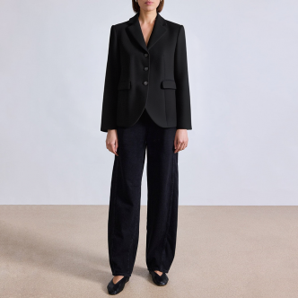 Fashion front button satin women's blazer