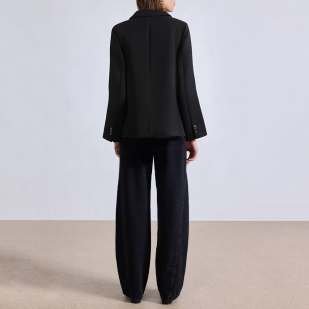 Fashion front button satin women's blazer