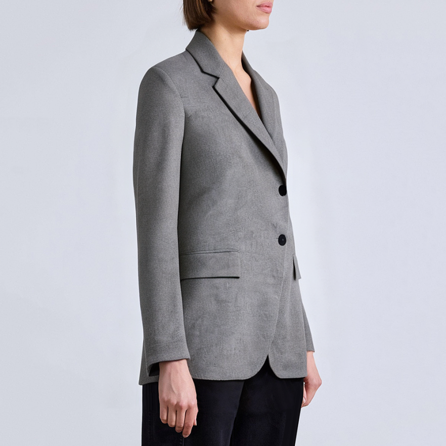 New grey fashion button ladies suit jacket