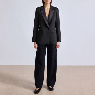 Single button slim fit long sleeve women's blazer