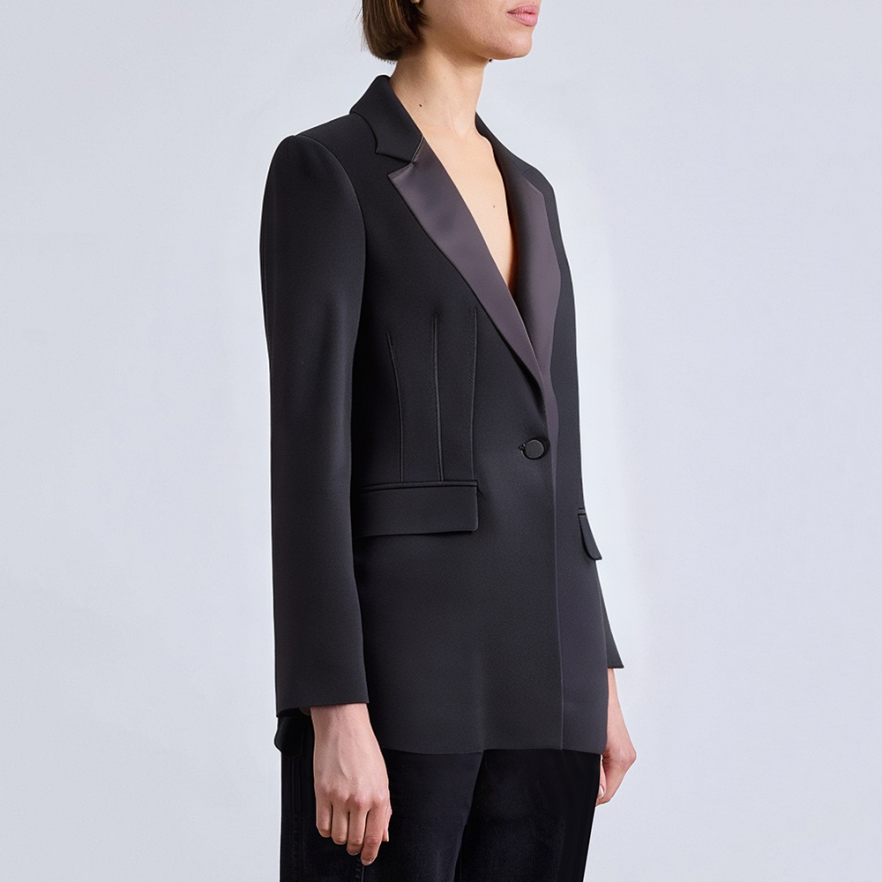Single button slim fit long sleeve women's blazer