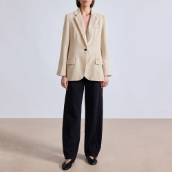 Women's single button front slit blazer