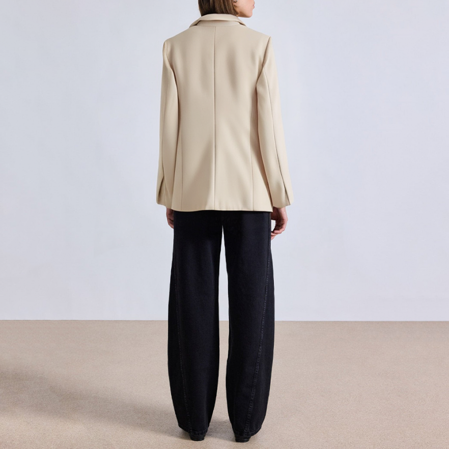 Women's single button front slit blazer