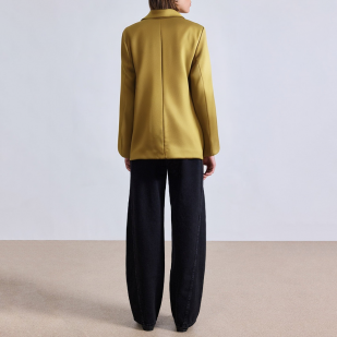 Gold flap pocket long sleeve women's blazer