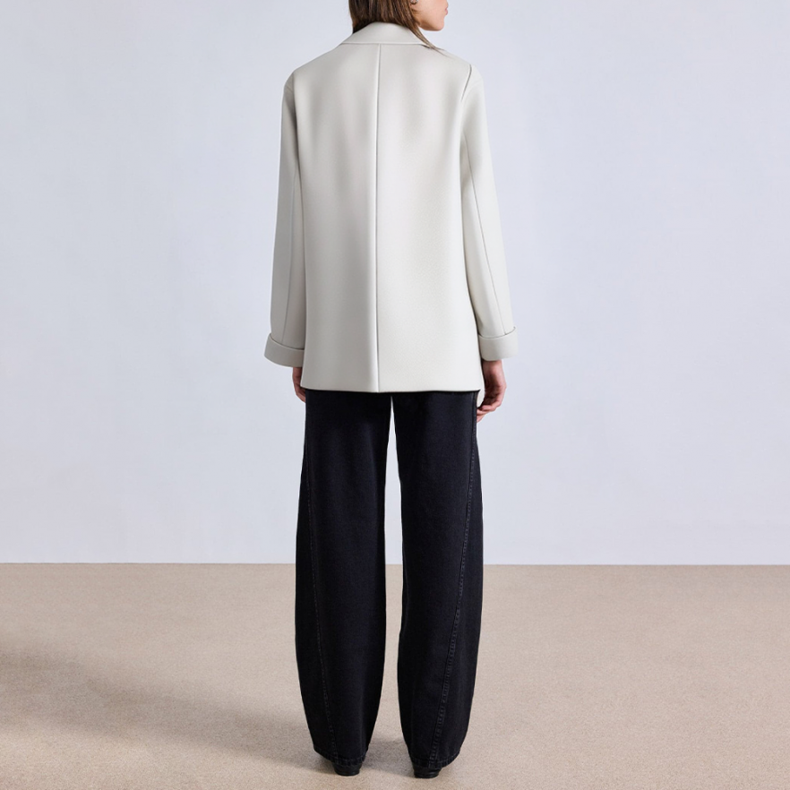Fashionable white single button women's blazer