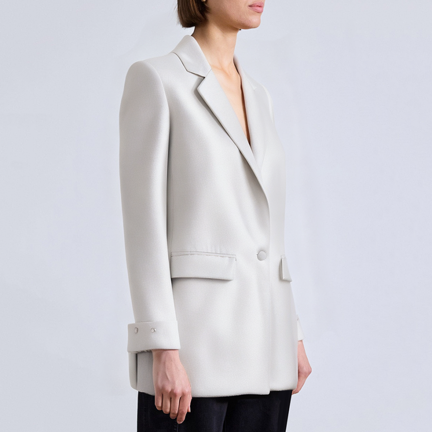 Fashionable white single button women's blazer