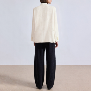 Elegant textured double breasted women's blazer