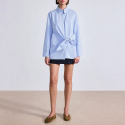 Blue lapel long-sleeve women's business formal suit