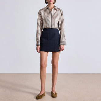 Retro striped loose women's business formal suit