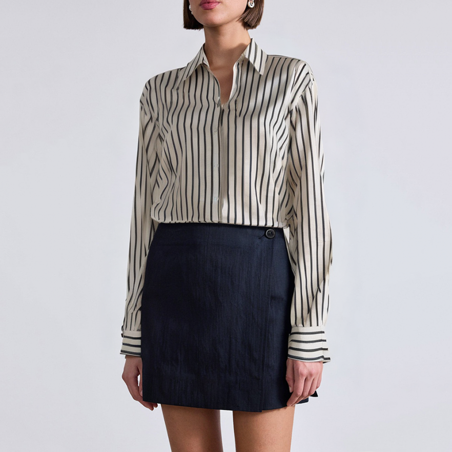 Retro striped loose women's business formal suit