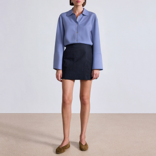 Blue lapel oversized ladies business formal suit