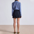 Blue lapel oversized ladies business formal suit