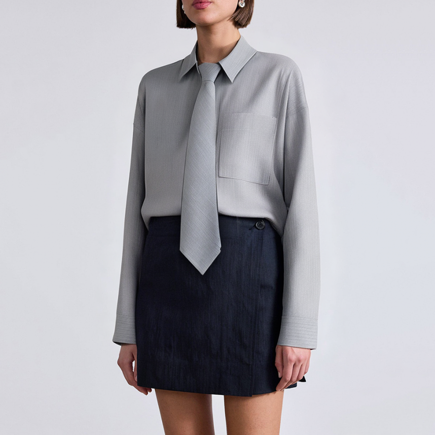Gray button loose women's business formal suit
