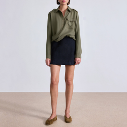 Green patch pocket cross ladies business formal suit