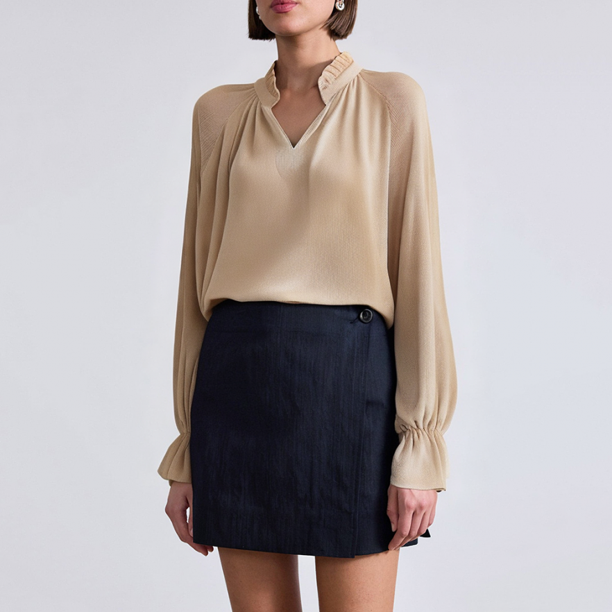 Ruffled V-neck velvet ladies' business formal suit