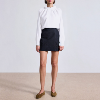 White round collar ruffle ladies formal suit