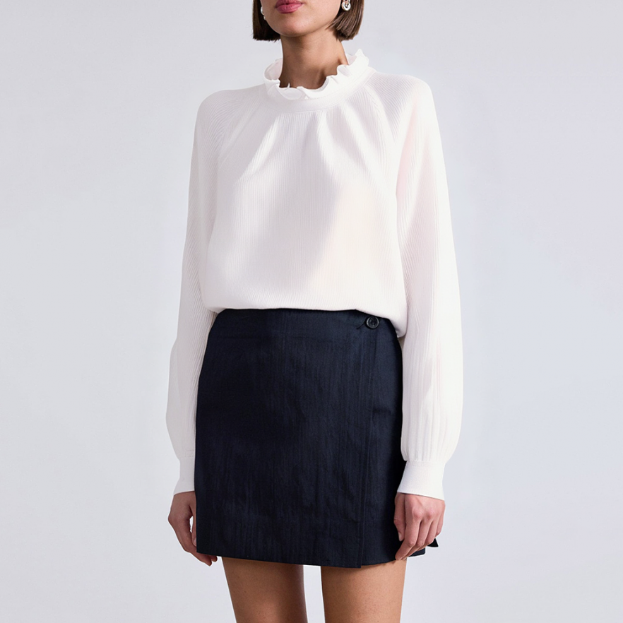 White round collar ruffle ladies formal suit