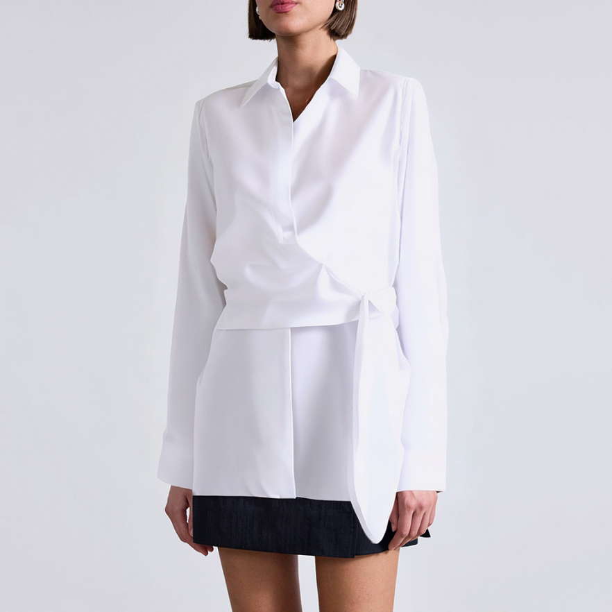White cross knot long sleeve ladies business formal suit