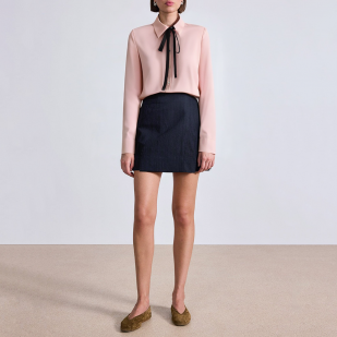 Pink bow satin women's business formal suit