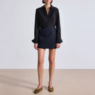 Black lapel satin women's business formal suit