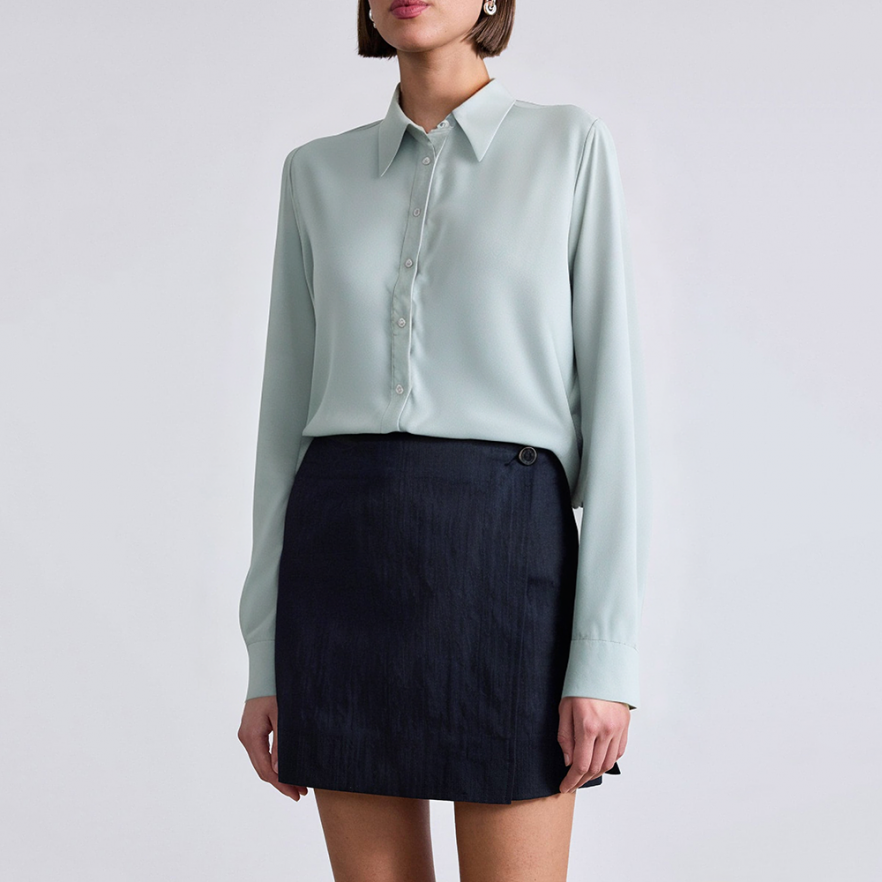 Blue rhinestone button women's business formal suit