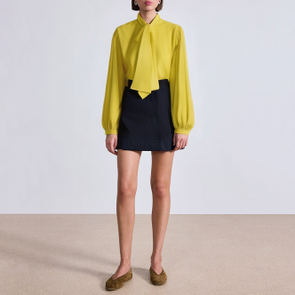 Yellow breathable chiffon ladies' business formal suit